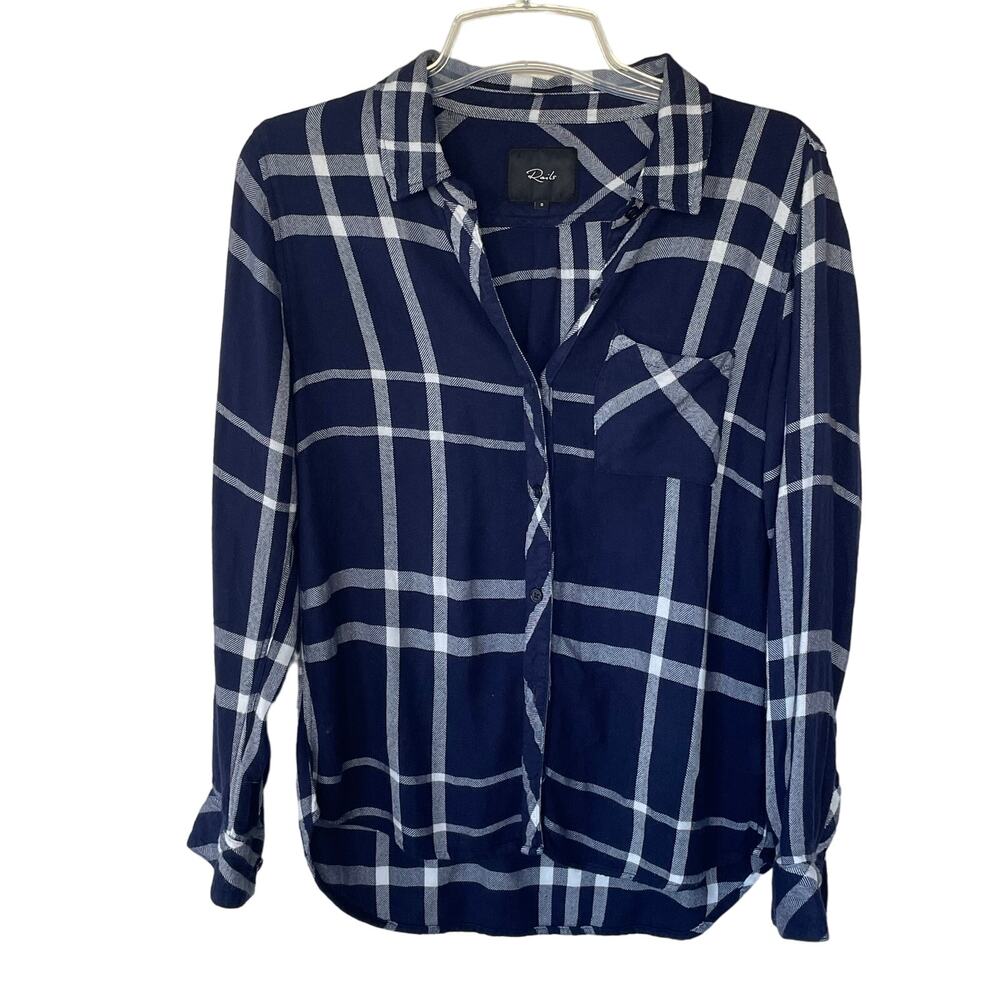Rails Flannel Plad Size Small Button Down Shirt Blue White